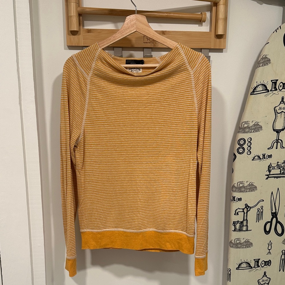 Prana - Yellow Striped Long Sleeve Top